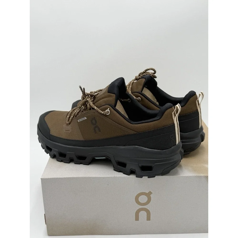 On Running Cloudrock Low WP Earth Black Mens Size 12 Waterproof Outdoors Shoes